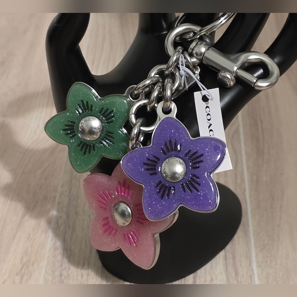 Coach Wildflower Cluster Bag Charm Keychain CR924